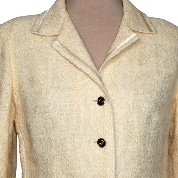 Vintage Auckie Sanft Linton Cream Tweed Jacket size S/M - Picture 6 of 11